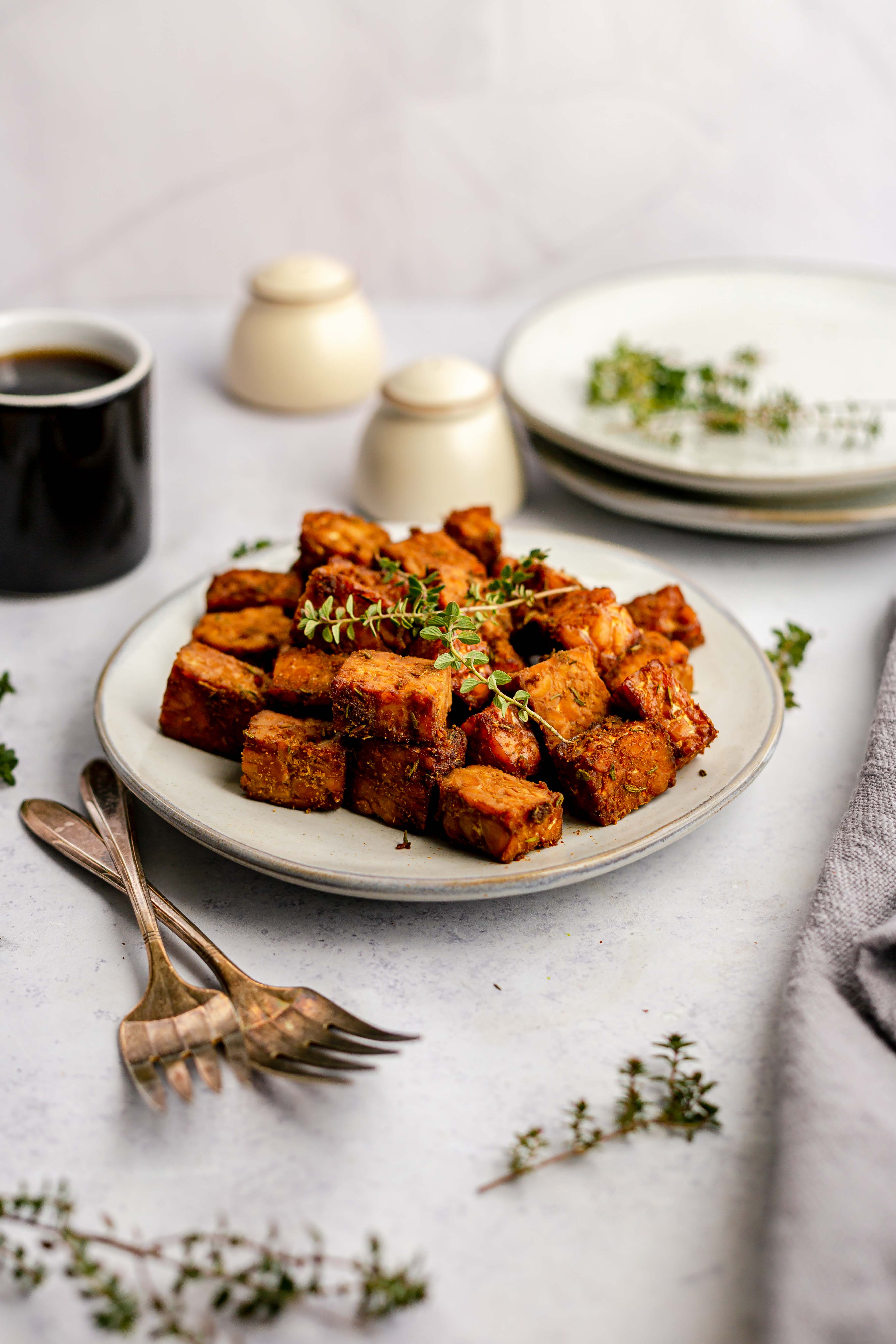 Coffee Molasses Baked Tempeh
